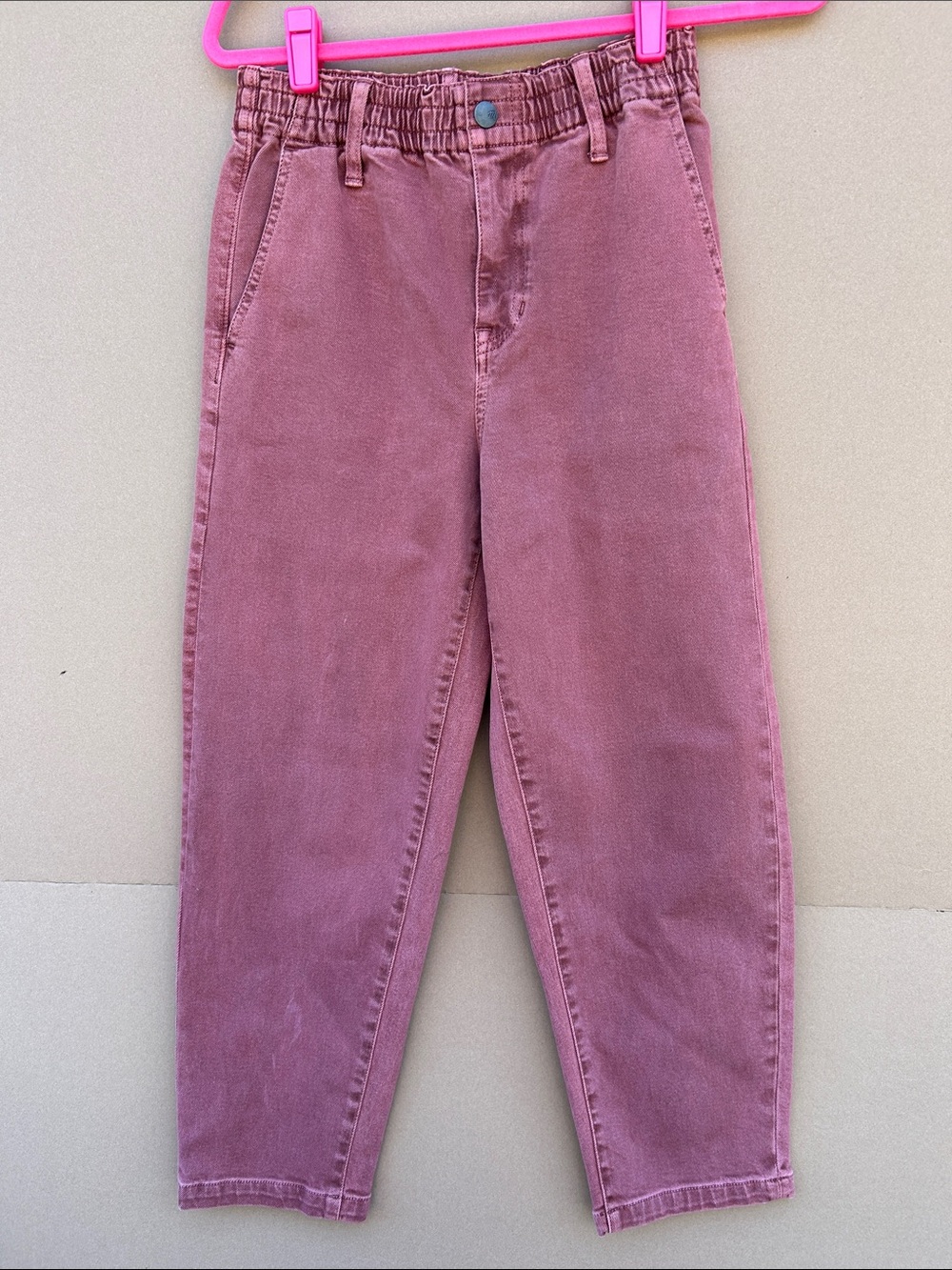 Madewell Trousers Balloon Boho Coastal Chic Elastic Waist Women's Corral Pink 26